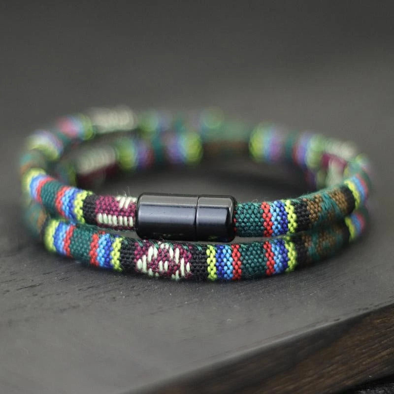 NEW Men’s Boho Rope Magnetic Bracelet Adventure Survival Beach Surf Pulsera