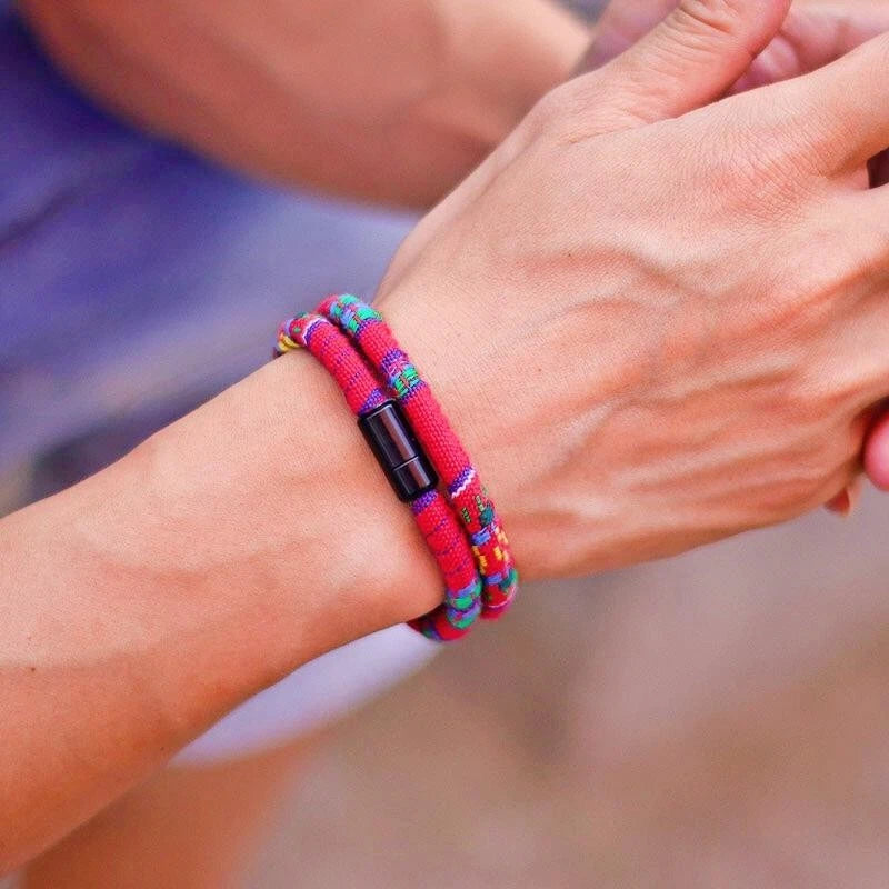 NEW Men’s Boho Rope Magnetic Bracelet Adventure Survival Beach Surf Pulsera
